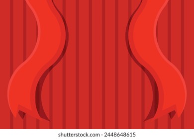 FA football soccer cup two red ribbons on red striped background. Vector wallpaper template.