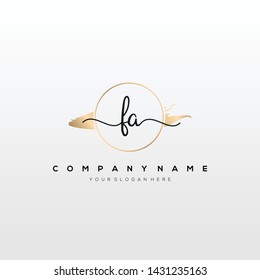 FA handwriting initial logo template vector.