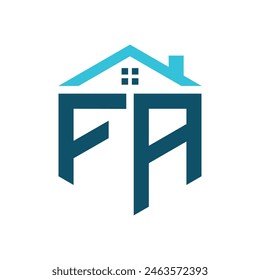 PLANTILLA de diseño de logotipo de FA House. Letra FA Logo para Bienes Raíces, Construcción o cualquier negocio relacionado con la casa