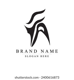 Diseño gráfico vectorial de ilustración FA. imagen de combinación de logotipo minimalista y letra de logotipo de monograma AF	
