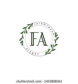 FA Initial beauty floral logo template