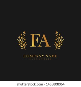FA Initial beauty floral logo template