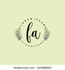 FA Initial beauty floral logo template