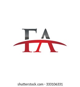 FA initial company red swoosh logo