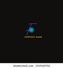 Logotipo inicial de escritura a mano para identidad