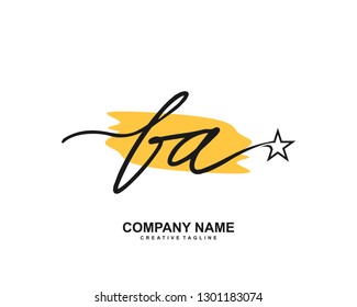 FA Initial Handwriting Logo Template Vector