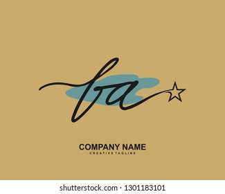 FA Initial Handwriting Logo Template Vector