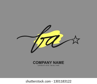 FA Initial Handwriting Logo Template Vector