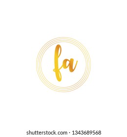 FA  Initial Handwriting logo template vector