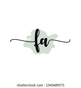 FA  Initial Handwriting logo template vector