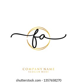FA Initial handwriting logo template