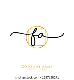 FA Initial handwriting logo template