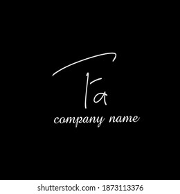 fa Initial handwriting logo vector