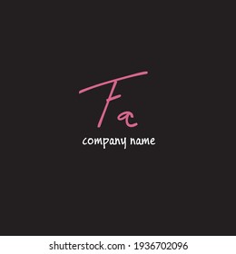 fa initial isolated black graphic creative branding draw art element for identity