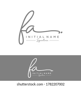 FA Initial letter handwriting and signature logo.