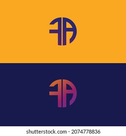 FA initial letter logo vector template | Creative modern monogram Circle logo
