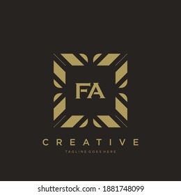 FA initial letter luxury ornament monogram logo template vector.