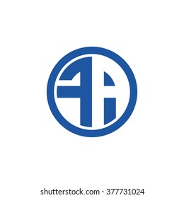 FA initial letters circle business logo blue