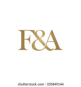 F&A Initial logo. Ampersand monogram golden logo