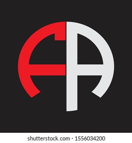 FA Initial Logo design Monogram Isolated on black background