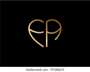 FA initial logo letter with heart shape red colored, logo design for wedding invitation, wedding name and business name.