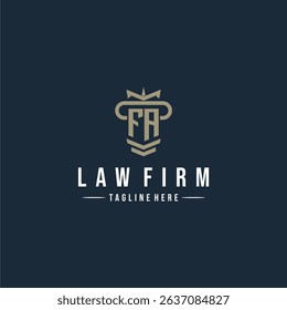 FA initial monogram logo law firm with pillar design