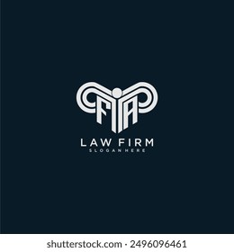 FA initial monogram logo lawfirm with pillar design