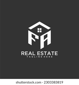 FA initial monogram logo for real estate with polygon shape creative design