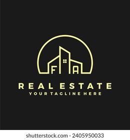 FA initials homes modern building company logo vector.eps