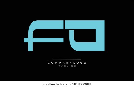 Logo-Design der FA-Initialen für Monogramm