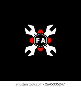 FA Initials Vektor Stok Otomotif Logo Design