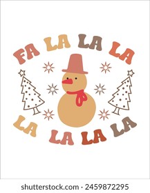 FA LA LA LA Christmas t shirt design.	