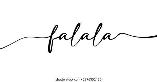 Fa la la Christmas word Continuous one line calligraphy With white Background