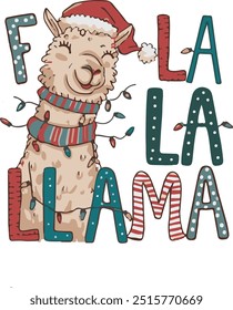 Fa La La Llama Weihnachts T-Shirt Design