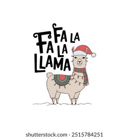 Fa La La Llama Christmas special T-shirt design