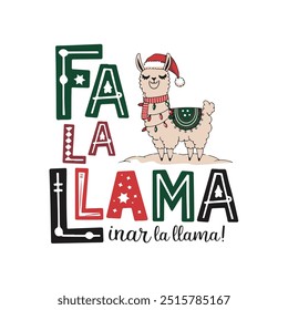 Fa La La Llama Christmas special T-shirt design