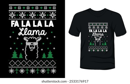 Fa La La La Llama ugly sweater design