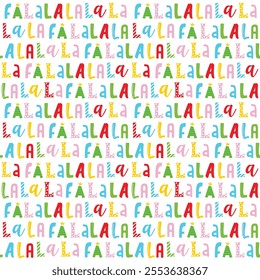 Fa la la la la Wordings Seamless Vector Art Pattern