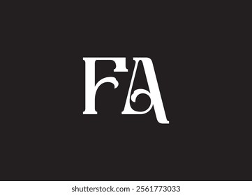 FA latter ligature typography logo design template
