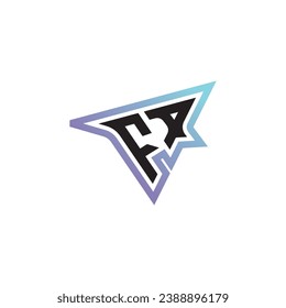 combinación de letras FA compatibilidad con logotipos o logotipo inicial para juegos como diseño de concepto inspirador