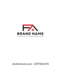 Carta FA diseño de logotipo de vectores inmobiliarios creativos. Concepto del logotipo de la carta con iniciales creativas de FA.