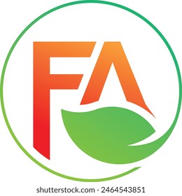 FA letter With Leaf Logo design