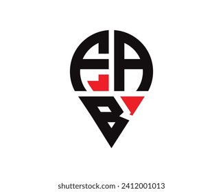 diseño del logotipo de la forma de la ubicación de la carta FA