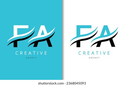 FA Letter Logo Design with Background and Creative company logo. Modern Lettering Fashion Design. Vector illustration