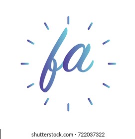 FA Letter Logo design with creative square background 

