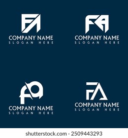 FA letter logo design set