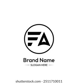 FA Letter Logo Design. white Background.