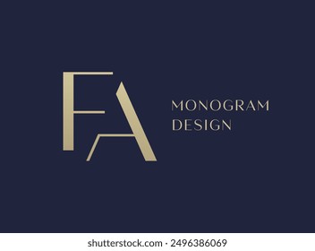 FA letter logo icon design. Classic style luxury initials monogram.