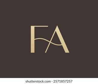 FA letter logo icon design. Classic style luxury initials monogram.