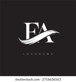 Logotipo del monograma de la letra de la FA con la pincelada para la identidad moderna de la marca